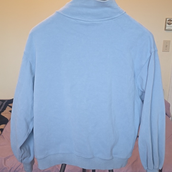 PopFlex Light Blue Crewneck Pullover with Ribbed Cuff Detail As Is - Picture 6 of 7